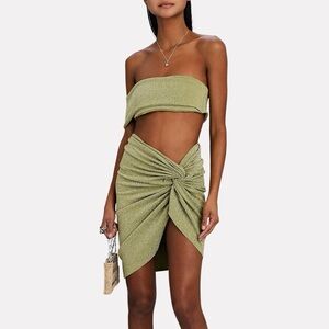 NWOT Baobab Mia Lurex Mini Pareo Skirt in Green